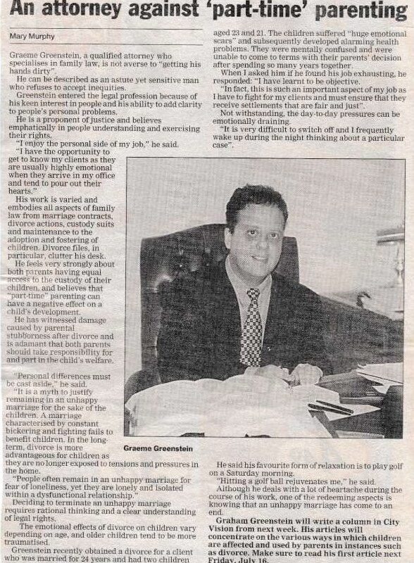 attorney against part time parenting