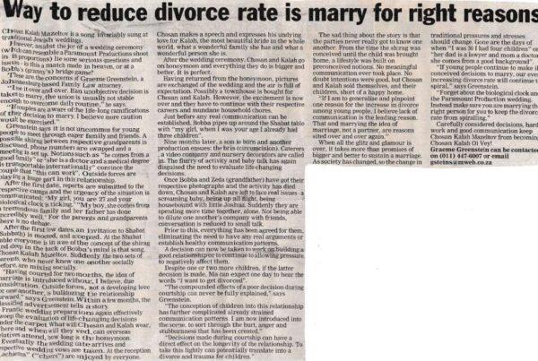 way to reduce divorce is to marry for the right reasons