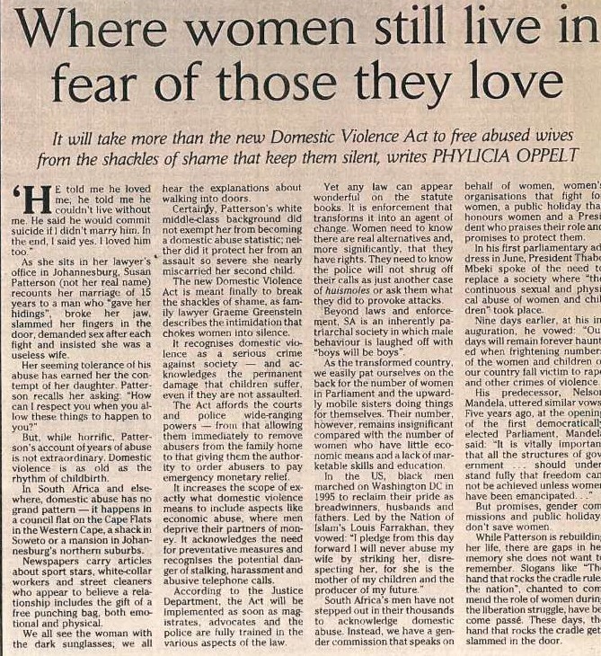 women fear those they love